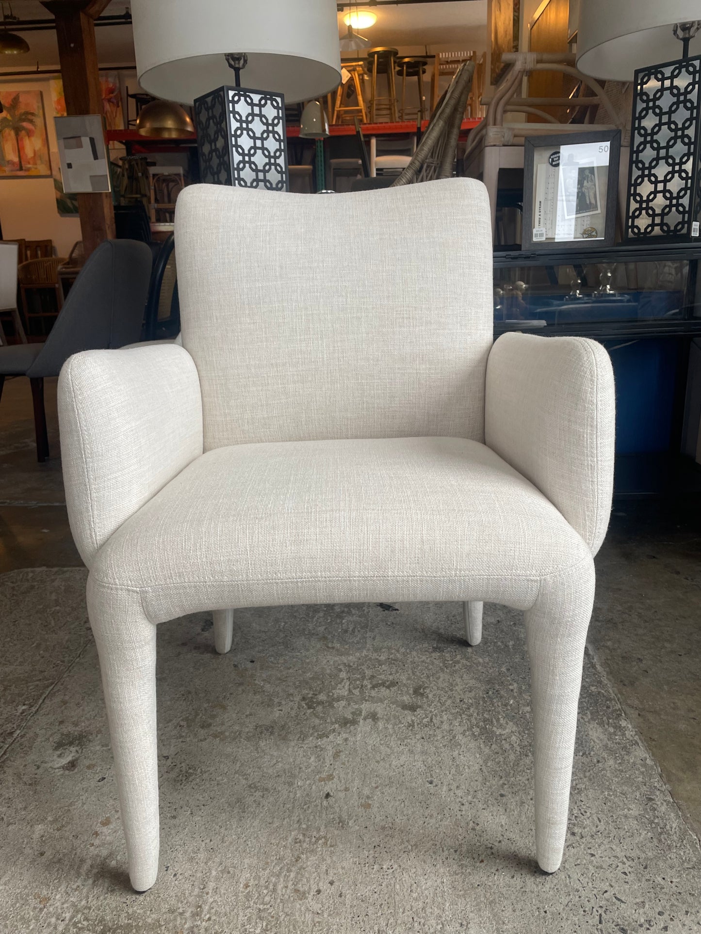 Four Hands linen dining chair 🦢
