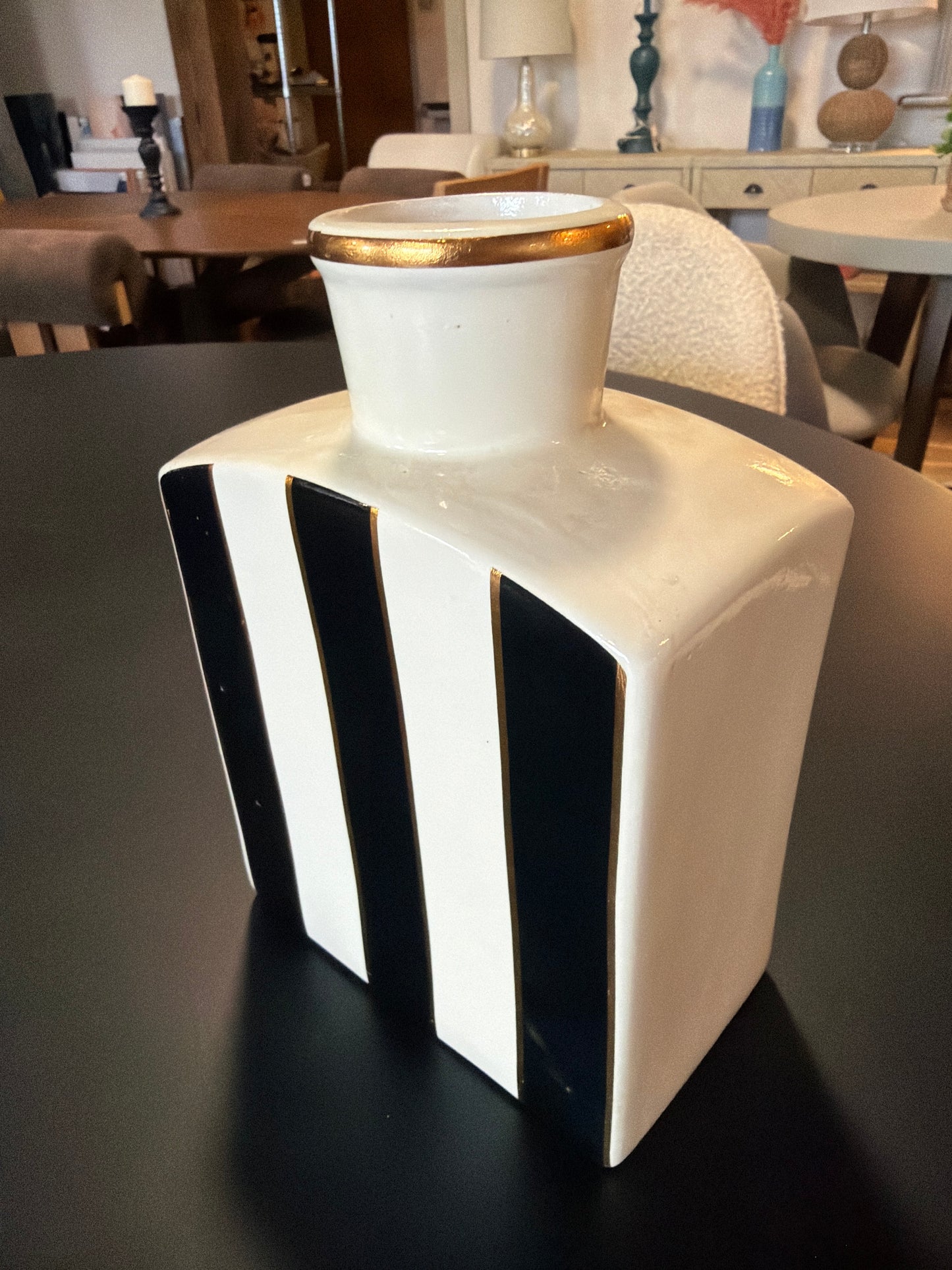 Black & white ceramic designer jar 🖤