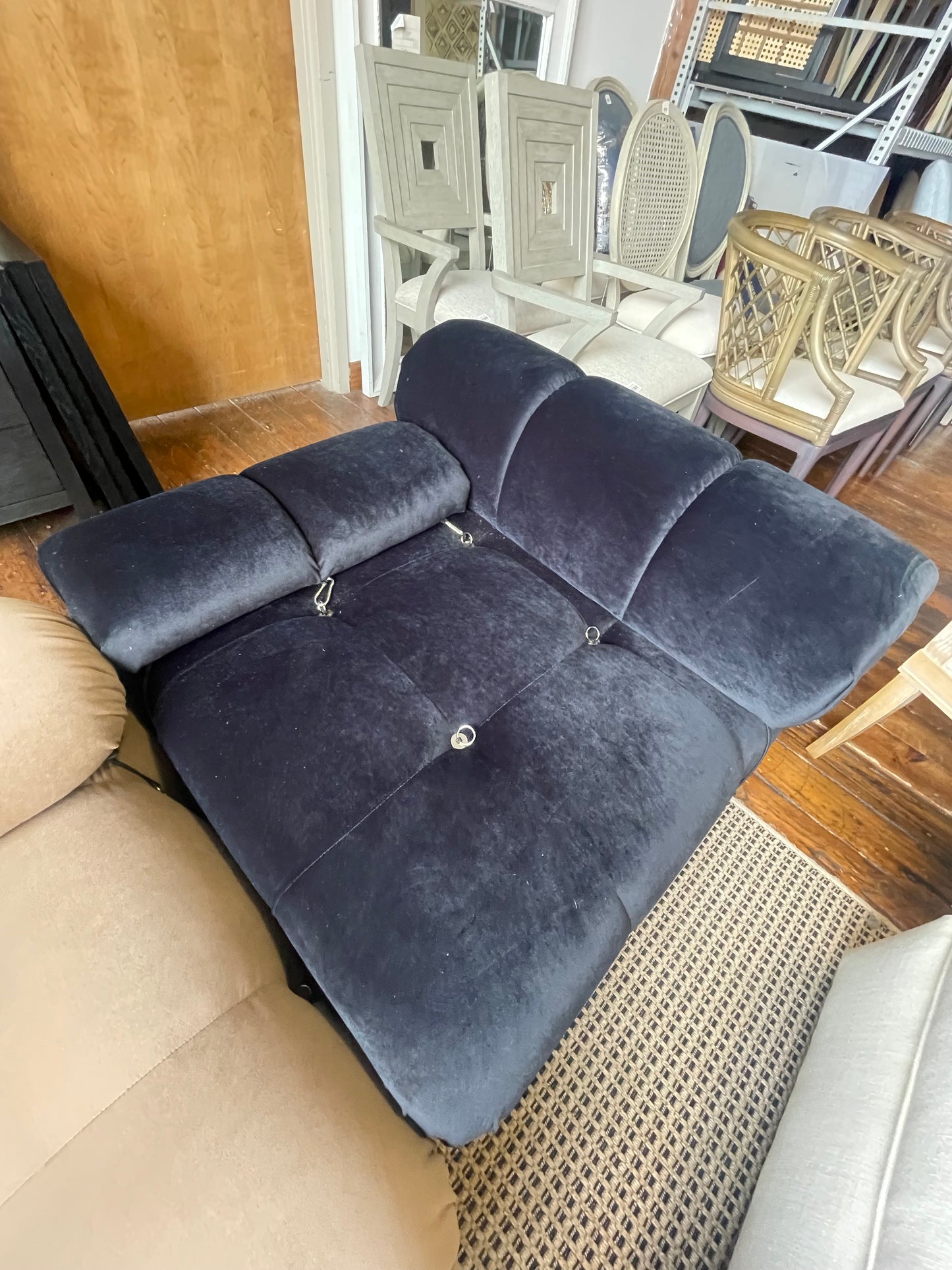 Soft black velvet modular Bellini corner chair 🖤