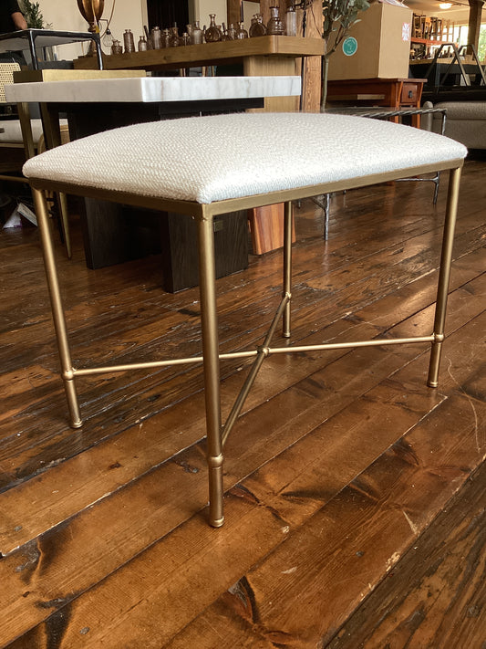Uttermost small white & gold bench ✨