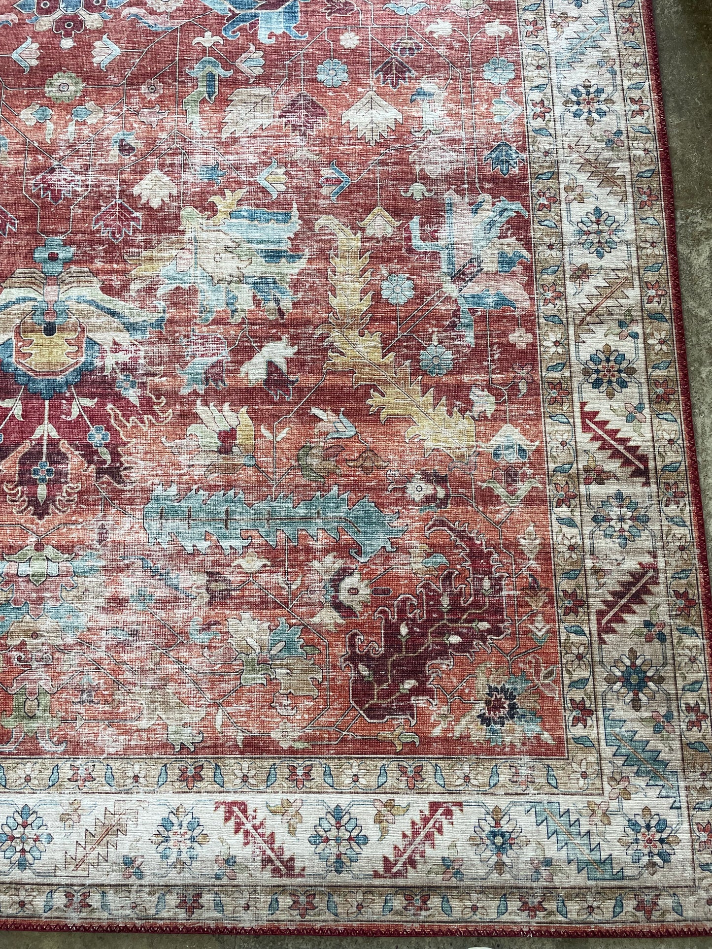 5x7 red & blue botanical Surya rug 🌺