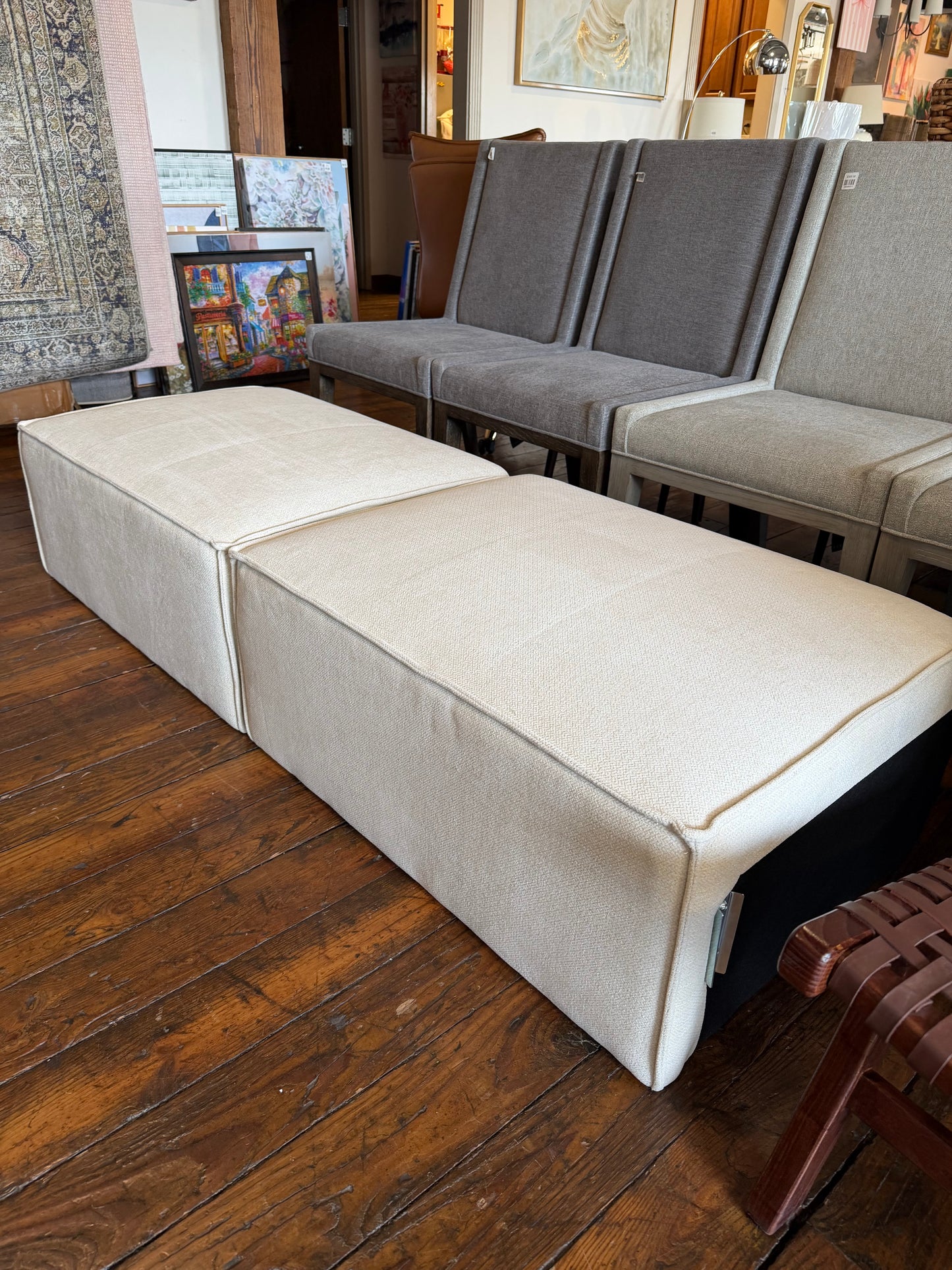 2 soft cream ottomans 🤍
