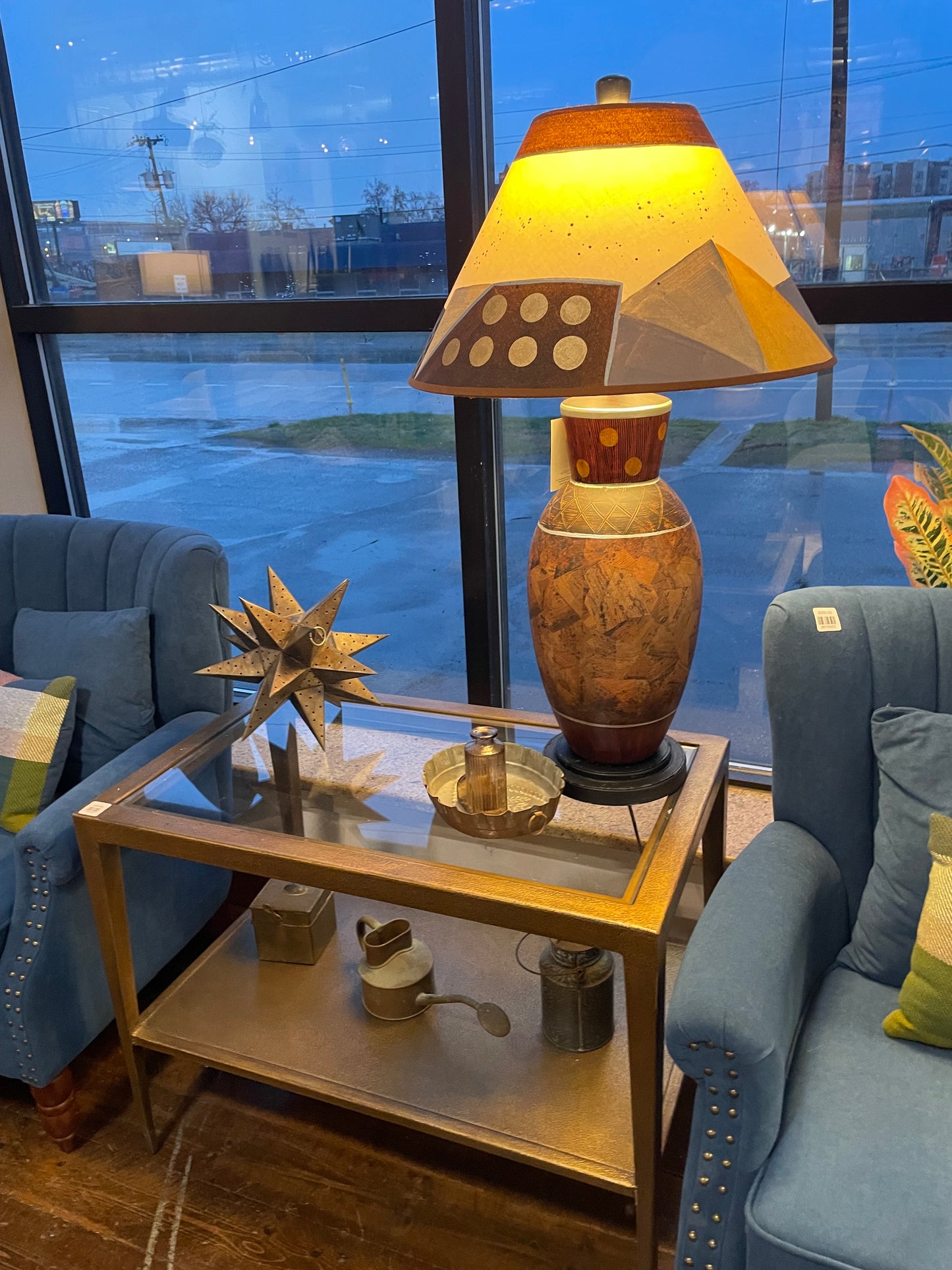 Unique rustic brown / multicolor lamp 💡