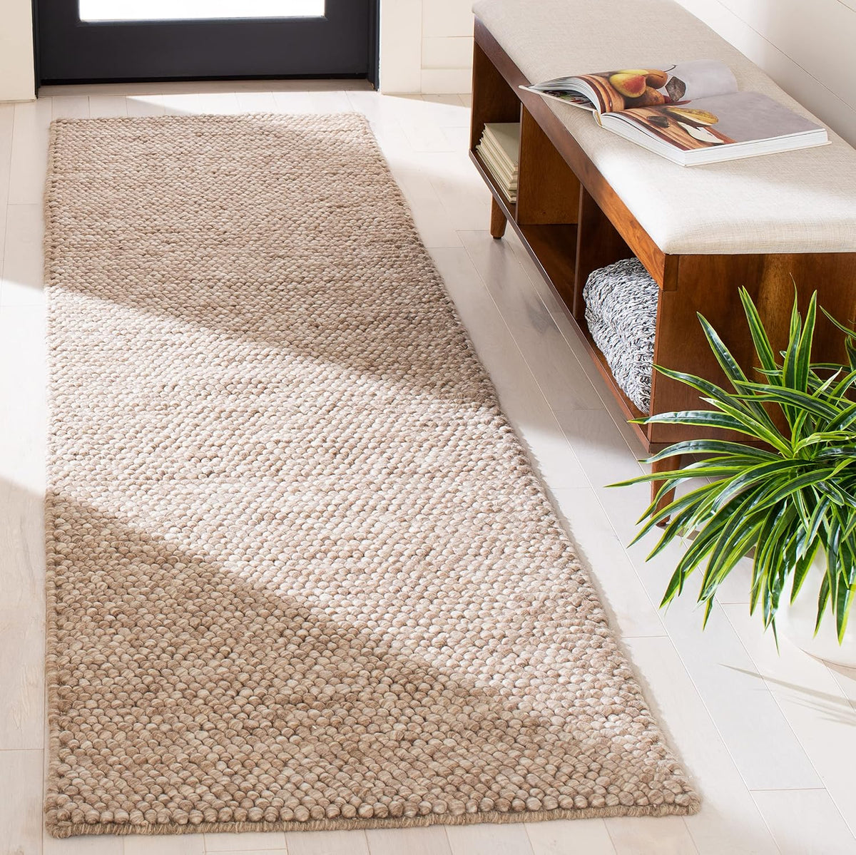 Safavieh brown wool 2'3" x 10' runner rug