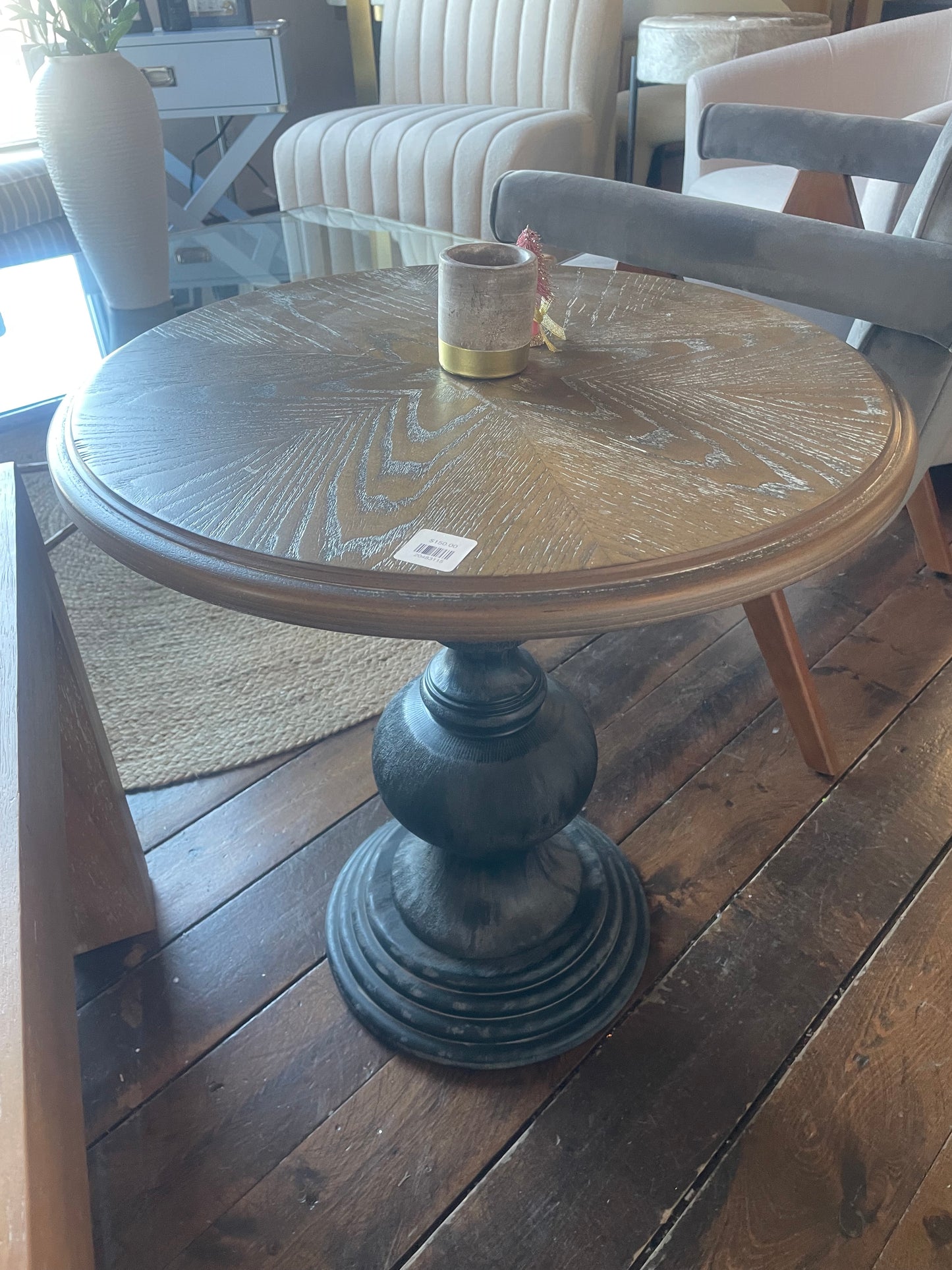 Reclaimed walnut wood accent table 💐