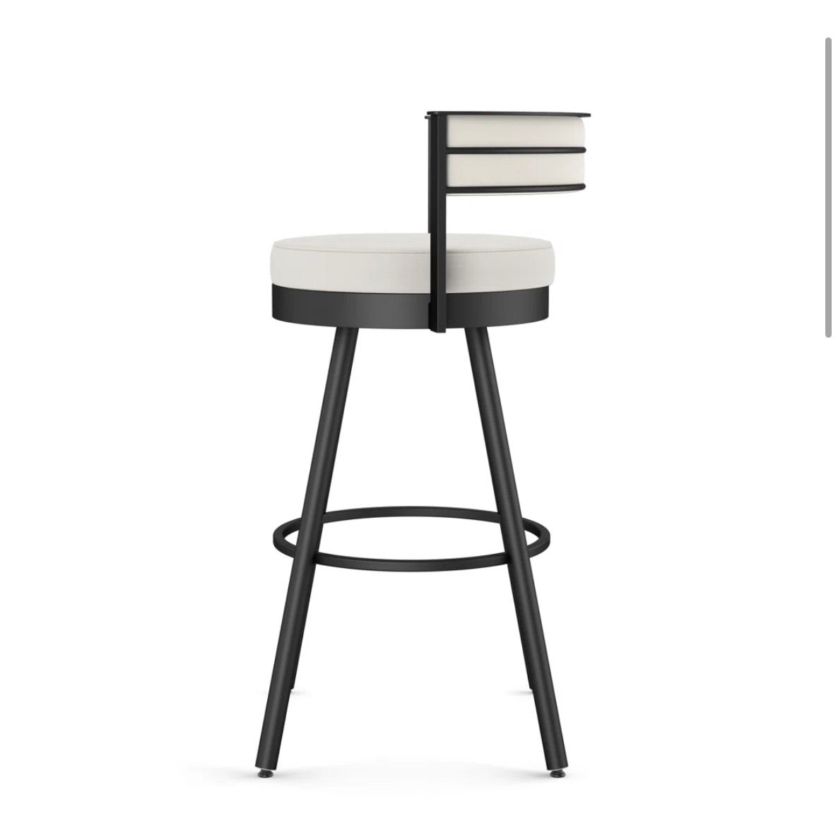 Black metal counterheight barstool w/ linen seat 🖤