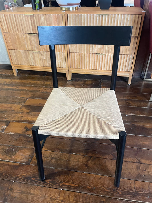 Poly & Bark modern black wood & woven chair 🖤