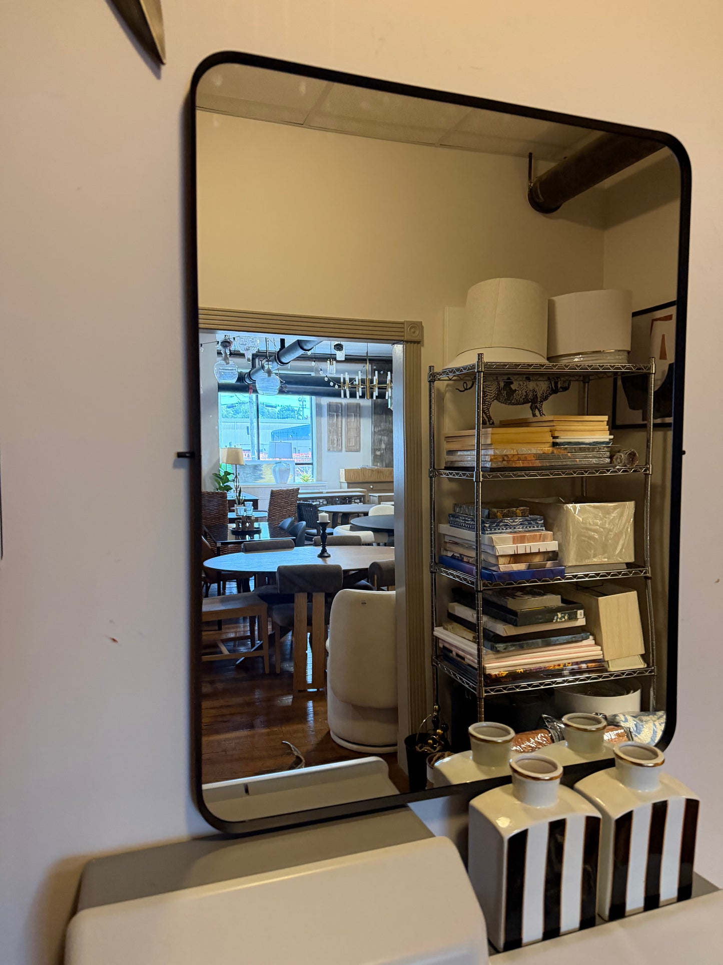 28x38 black-framed mirror 🖤
