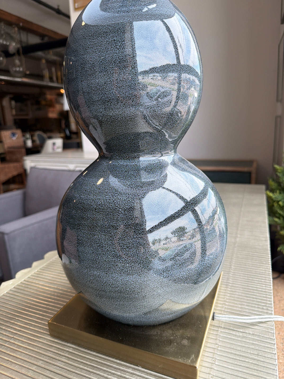 Steel blue gourd shape table lamp ⚜️