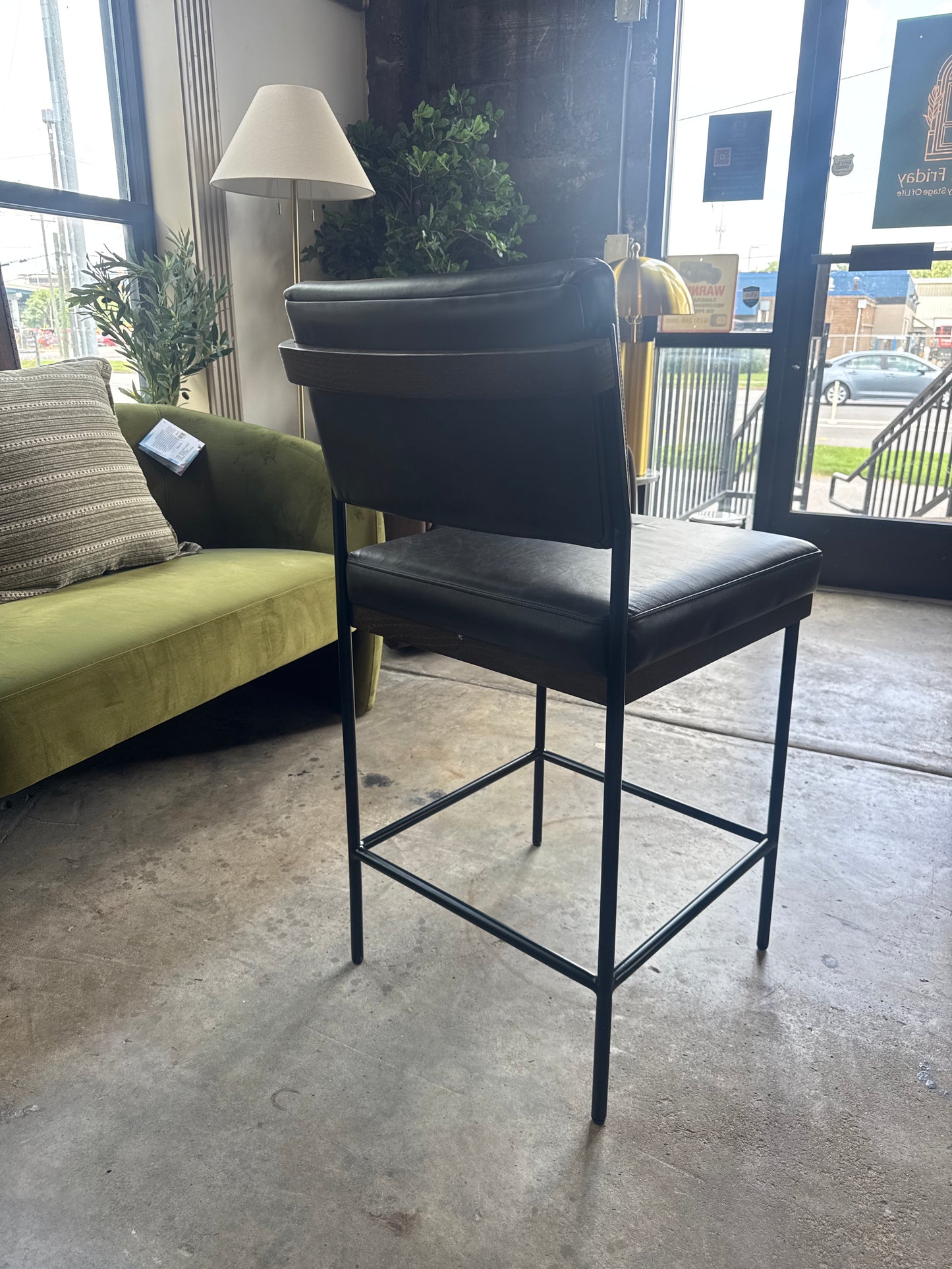 Four Hands dark brown counterheight genuine leather barstools 🤎