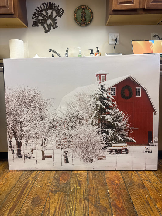 36x48 winter country canvas ❄️