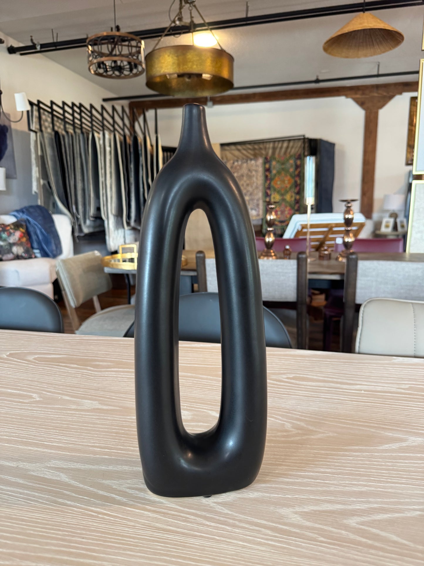 Contemporary ceramic abstract black cut-out vase 🖤