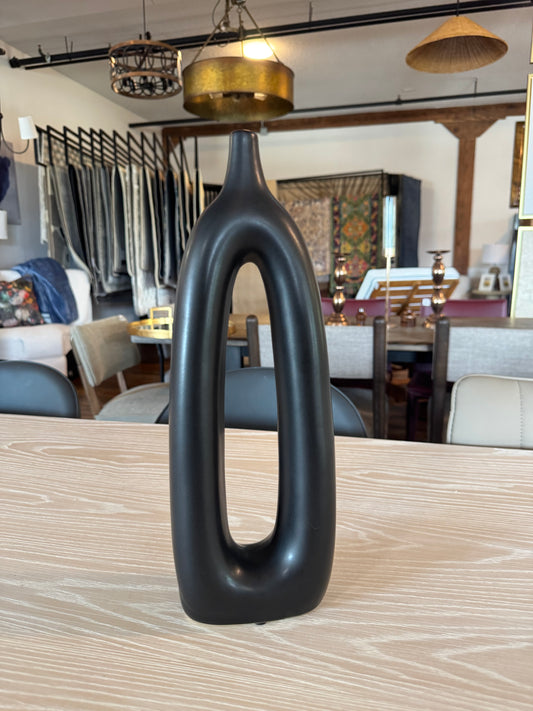 Contemporary ceramic abstract black cut-out vase 🖤