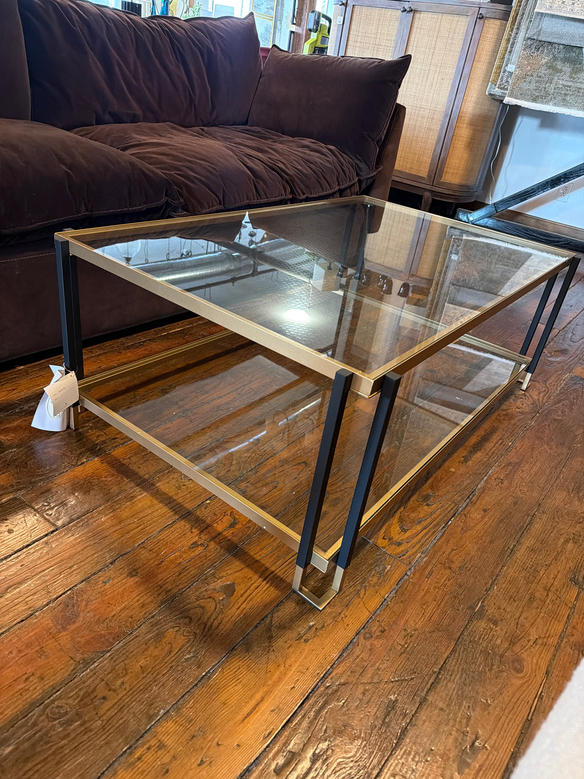 Uttermost glass & gold coffee table ☕