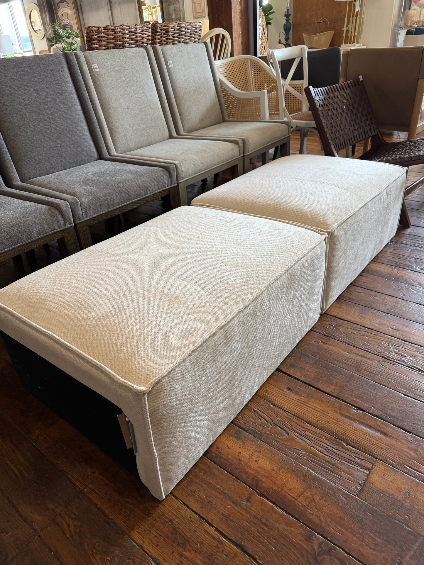 2 soft cream ottomans 🤍