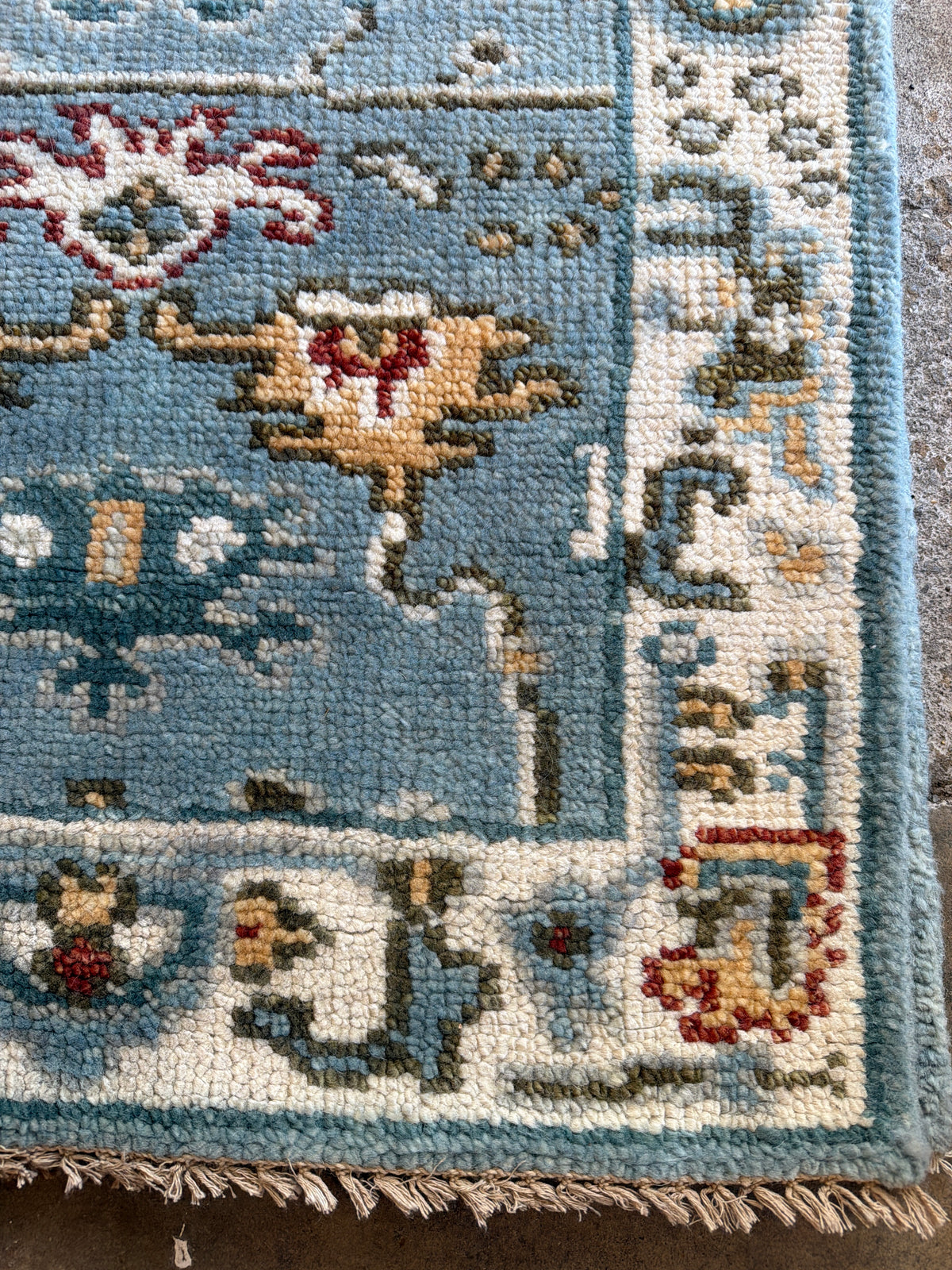 2’6” x 7’ Oushak blue wool runner