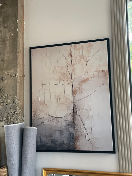 Abstract neutral art w/ black frame 🖤
