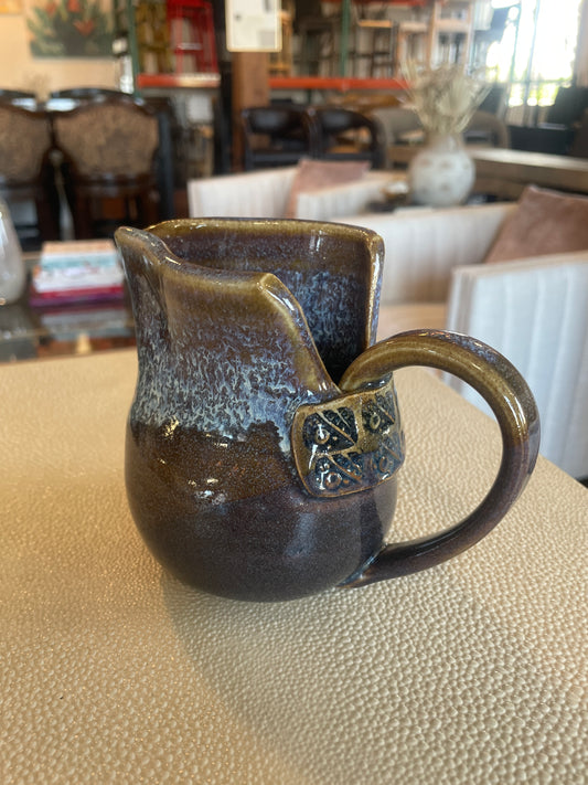 Purple, brown, & light blue ceramic mug ☕️