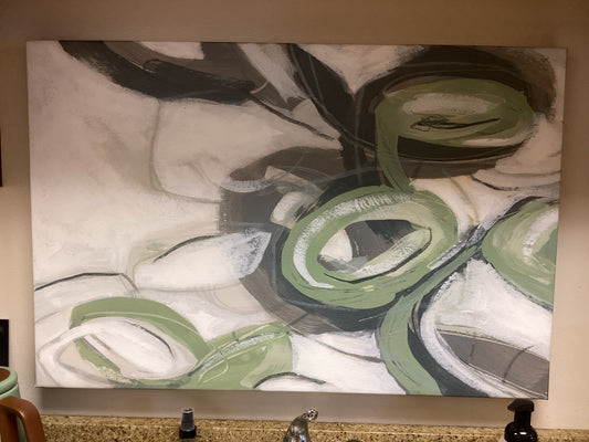 Modern green & white 20x30 canvas 🤍