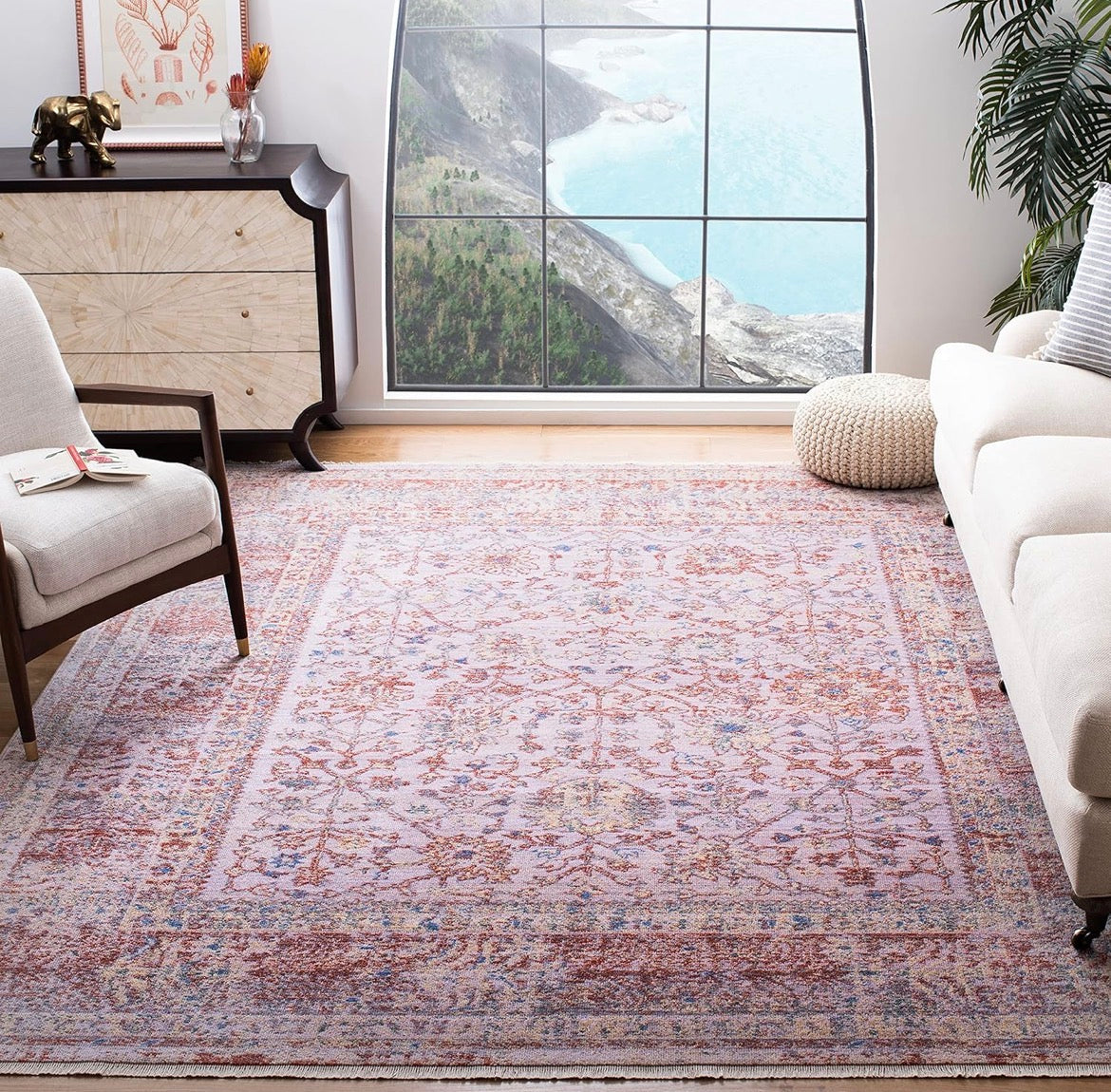 8x10 ivory & rust soft rug 💐