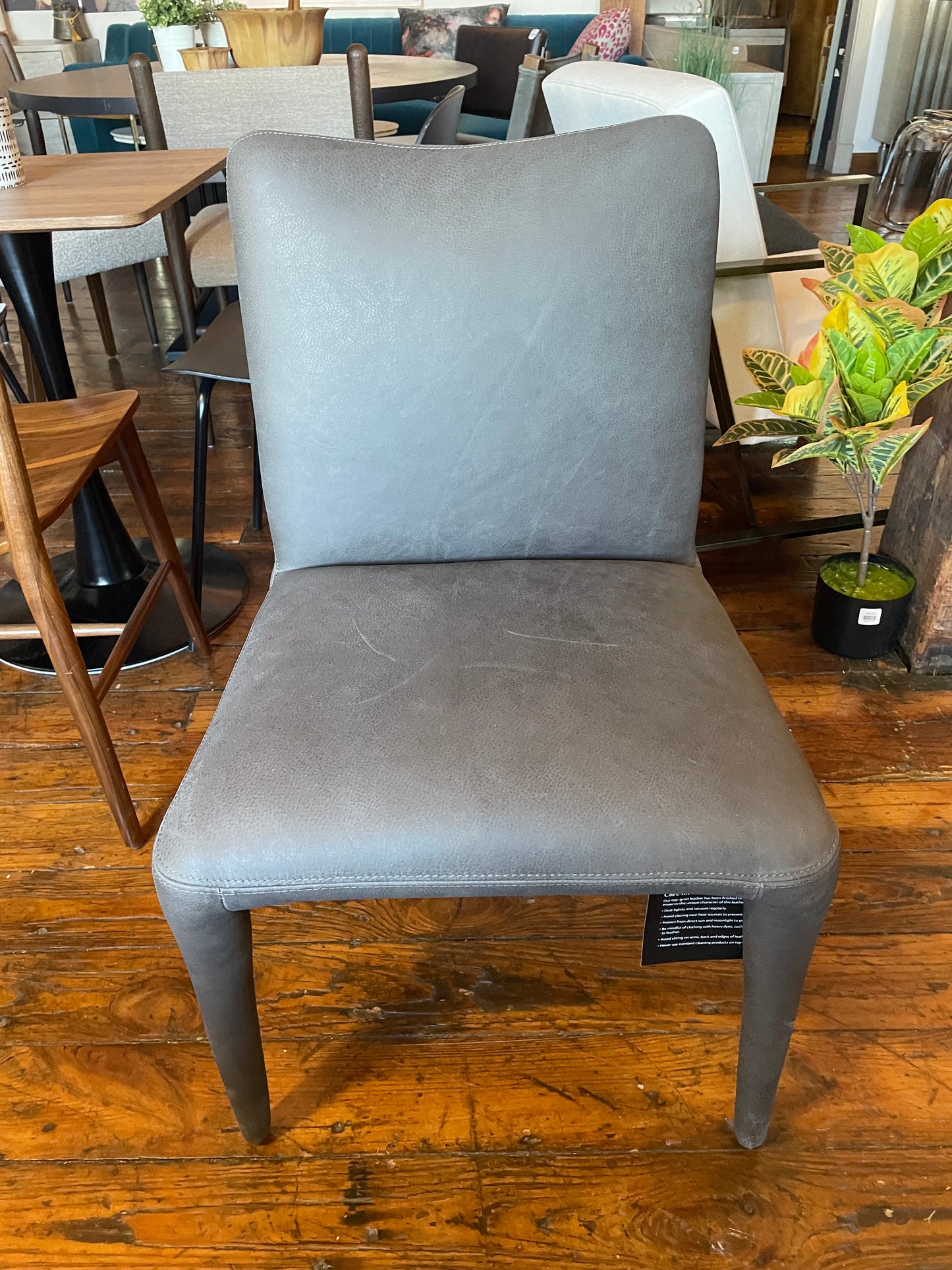 Four Hands graphite top-grain leather accent or desk chair 🩶