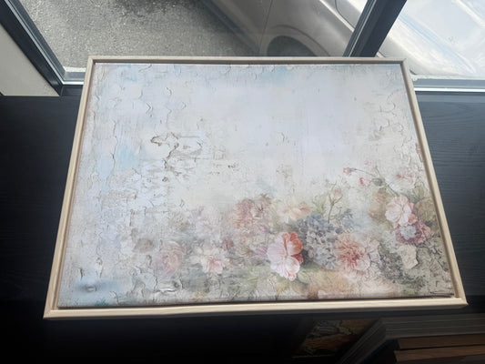 Pink rustic bouquet framed canvas 💐