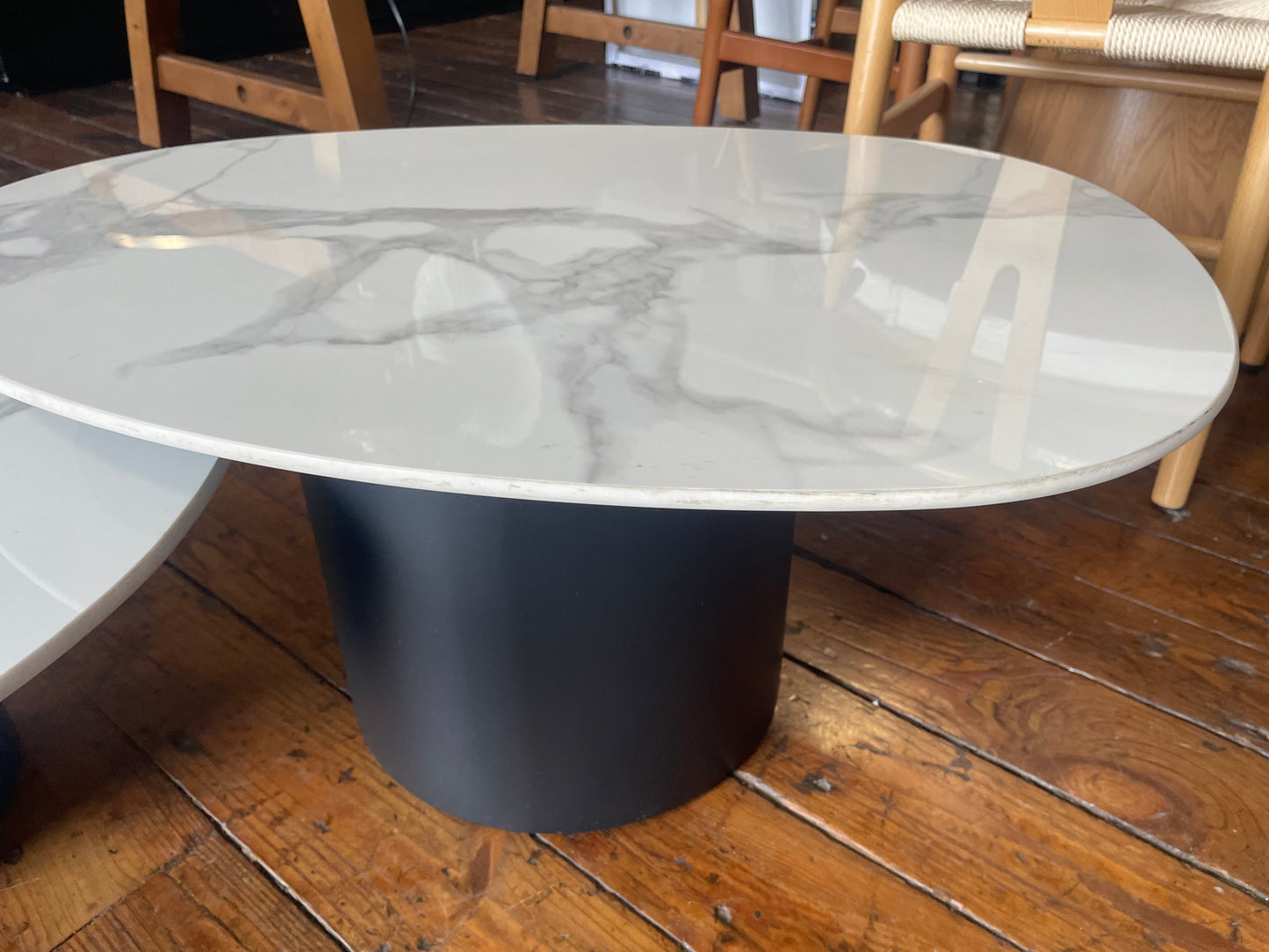 Set of 2 white ceramic marble coffee tables ☕