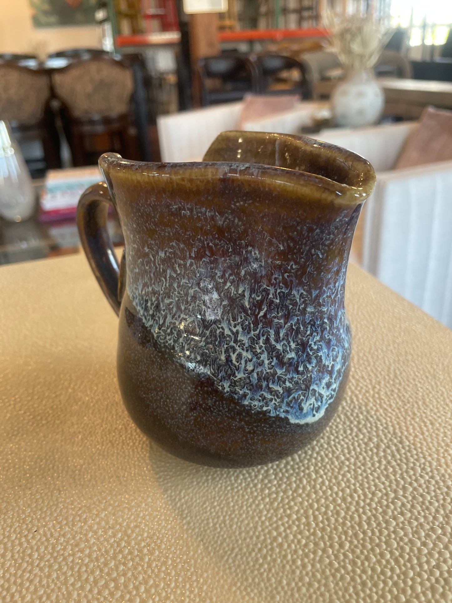 Purple, brown, & light blue ceramic mug ☕️