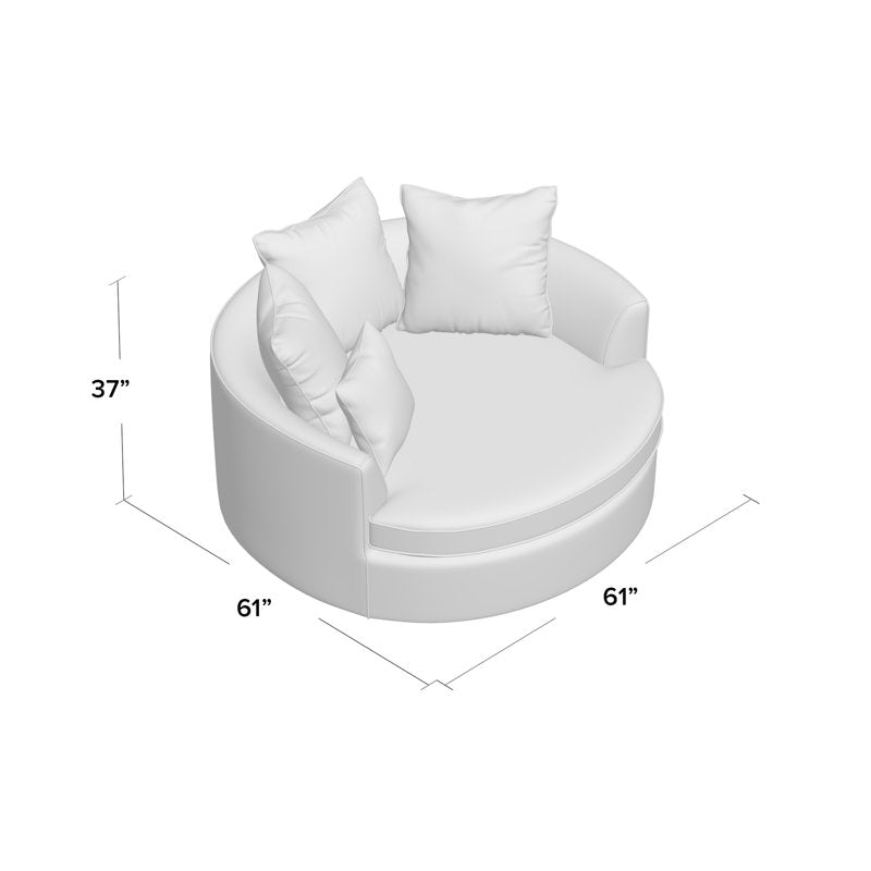 Black velvet barrel chair w/ pillows
