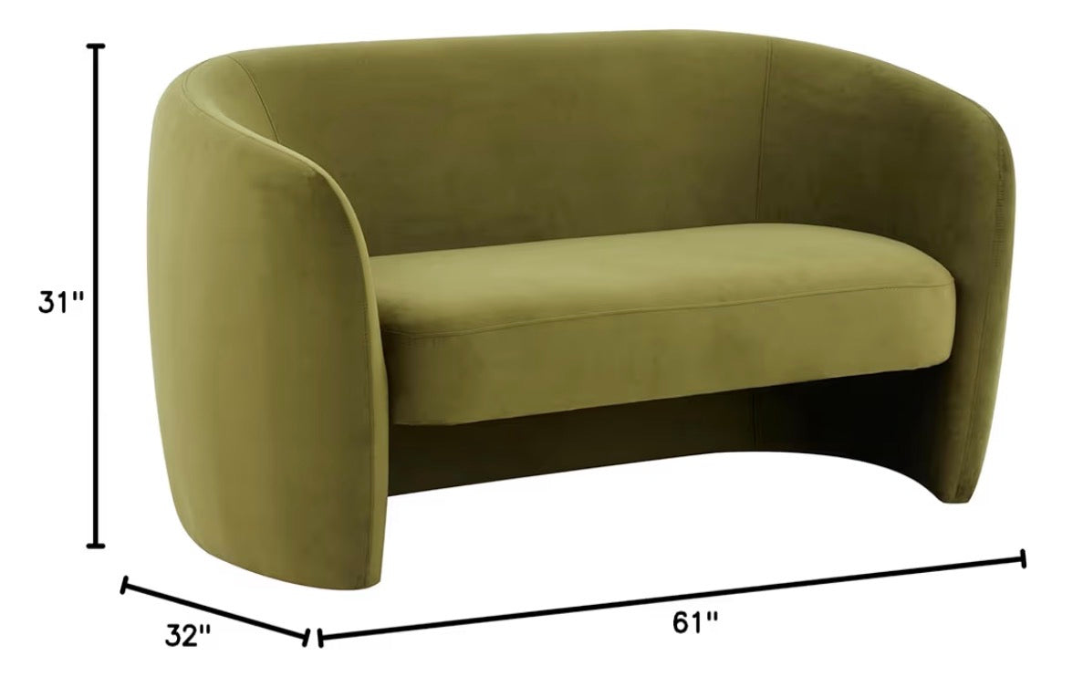 Modern green velvet loveseat 🍵