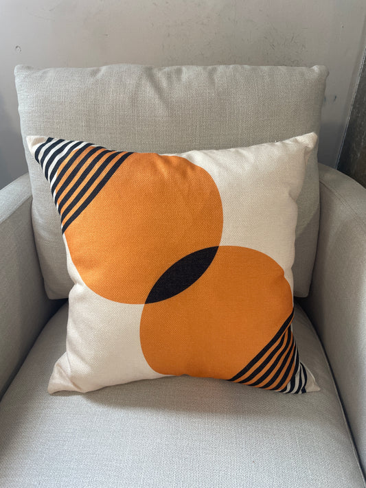 Orange, black, & beige modern pillow 🧡