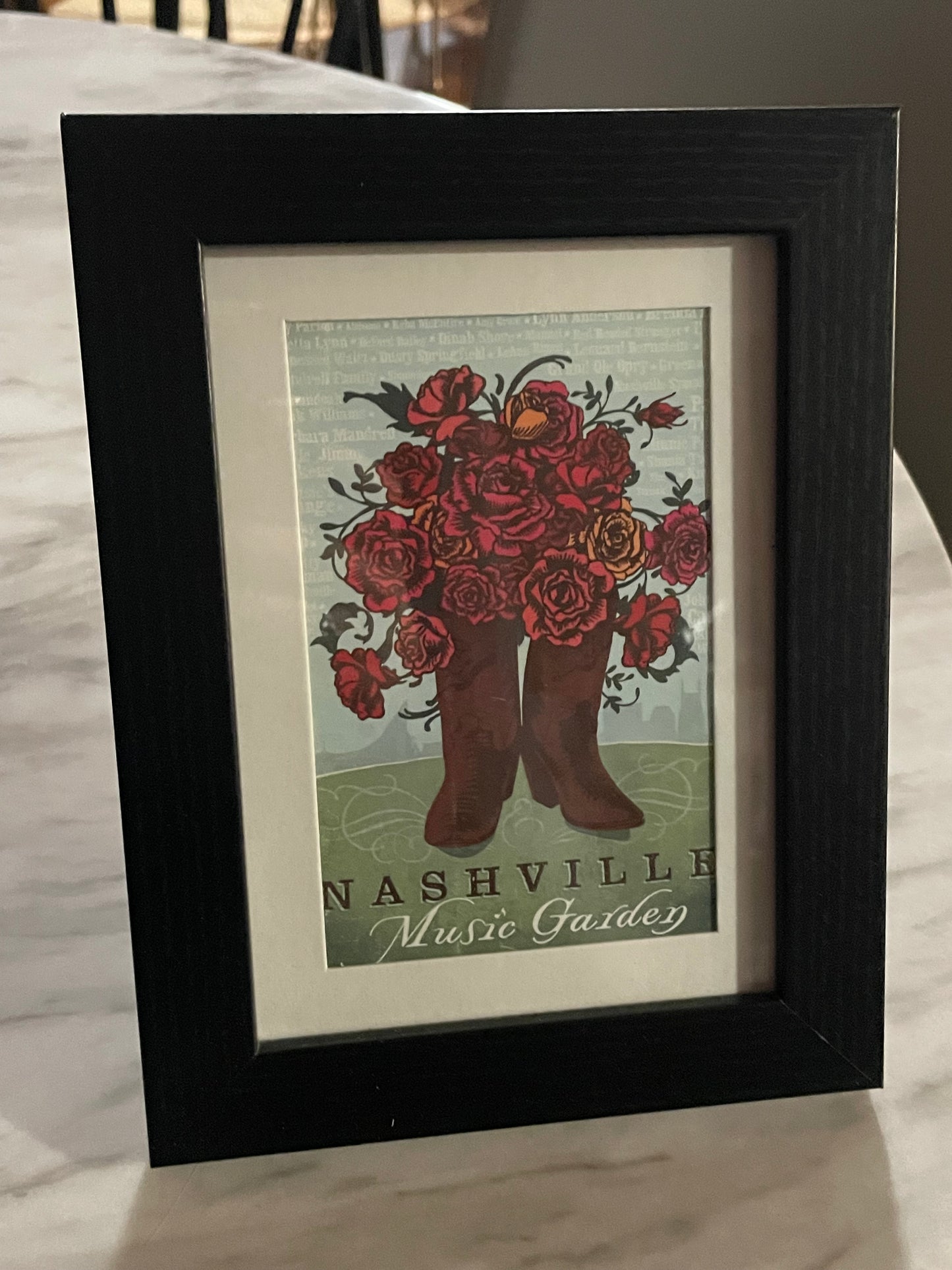 Framed 5x8 Nashville-inspired art 🎸
