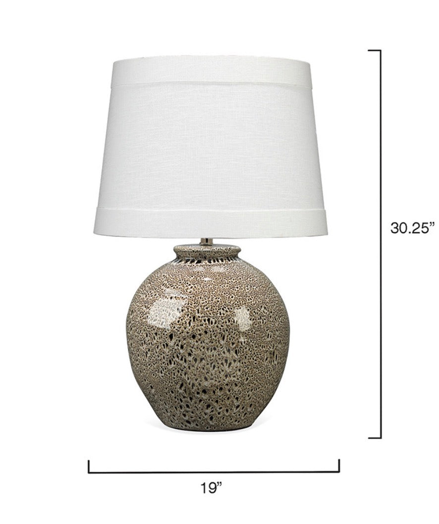 Cream & brown ceramic glazed table lamp 🤎