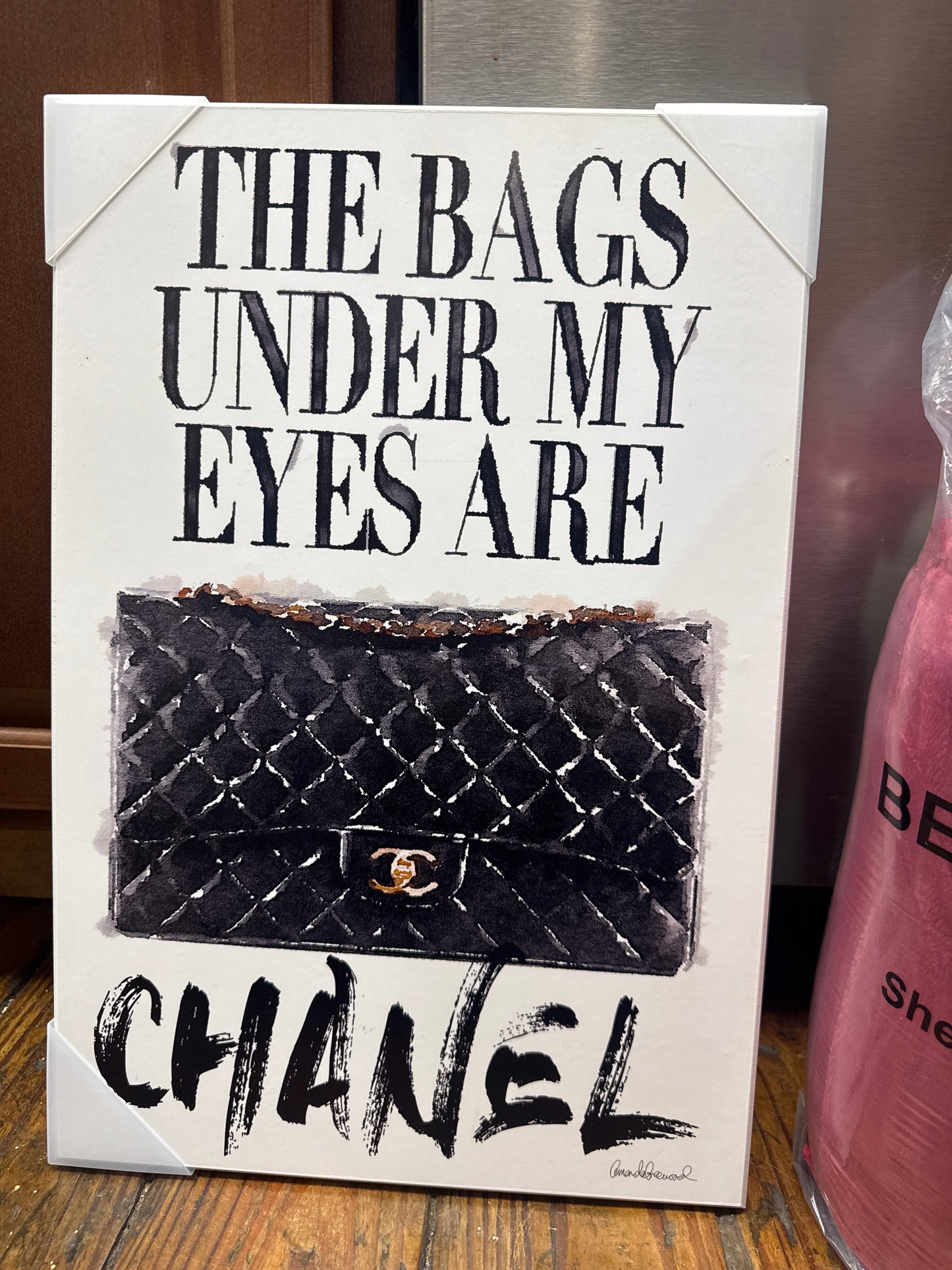 Chanel wall art, solid wood, 18.5x13” 👜