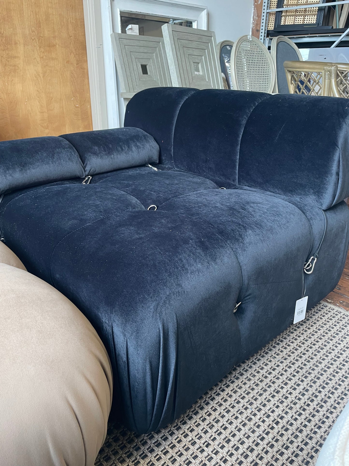 Soft black velvet modular Bellini corner chair 🖤