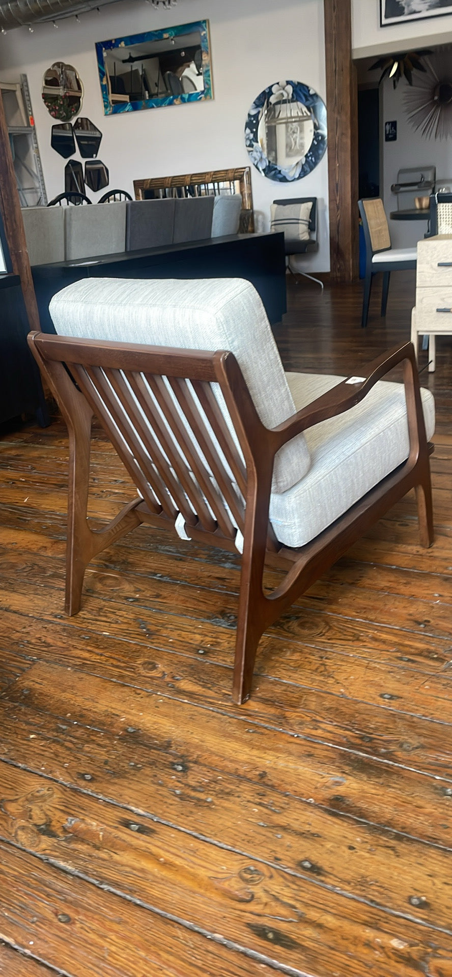 Poly & Bark linen & wood armchair 🩶