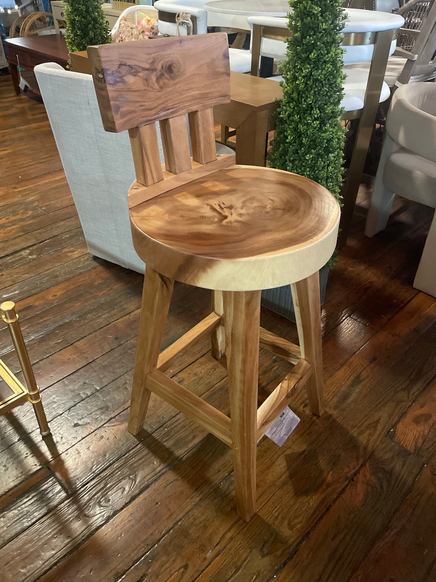 Unique teak wood barheight barstool 🍷