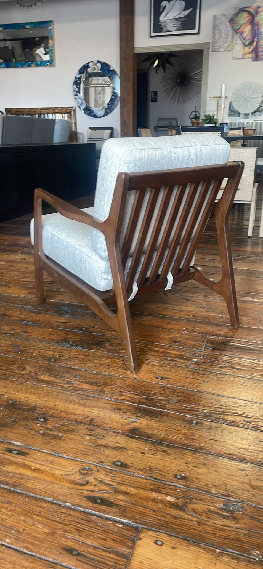 Poly & Bark linen & wood armchair 🩶