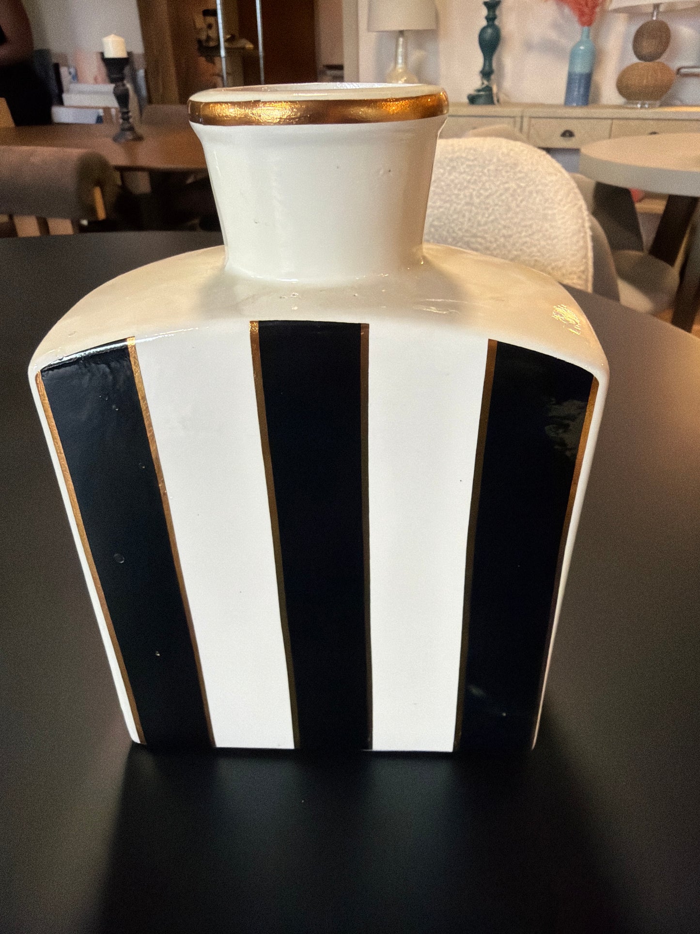 Black & white ceramic designer jar 🖤