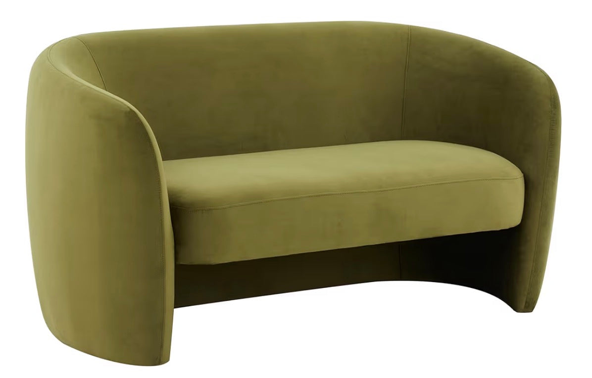 Modern green velvet loveseat 🍵