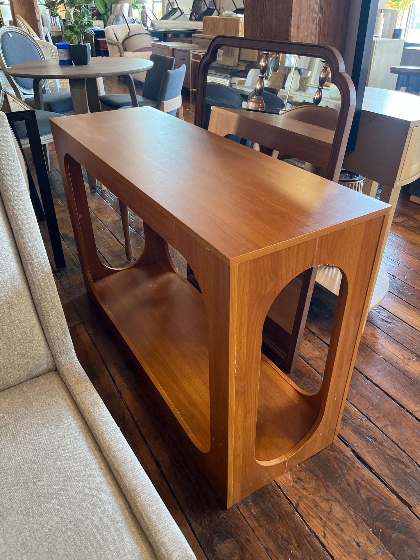 Modern pecan wood console table 🥜