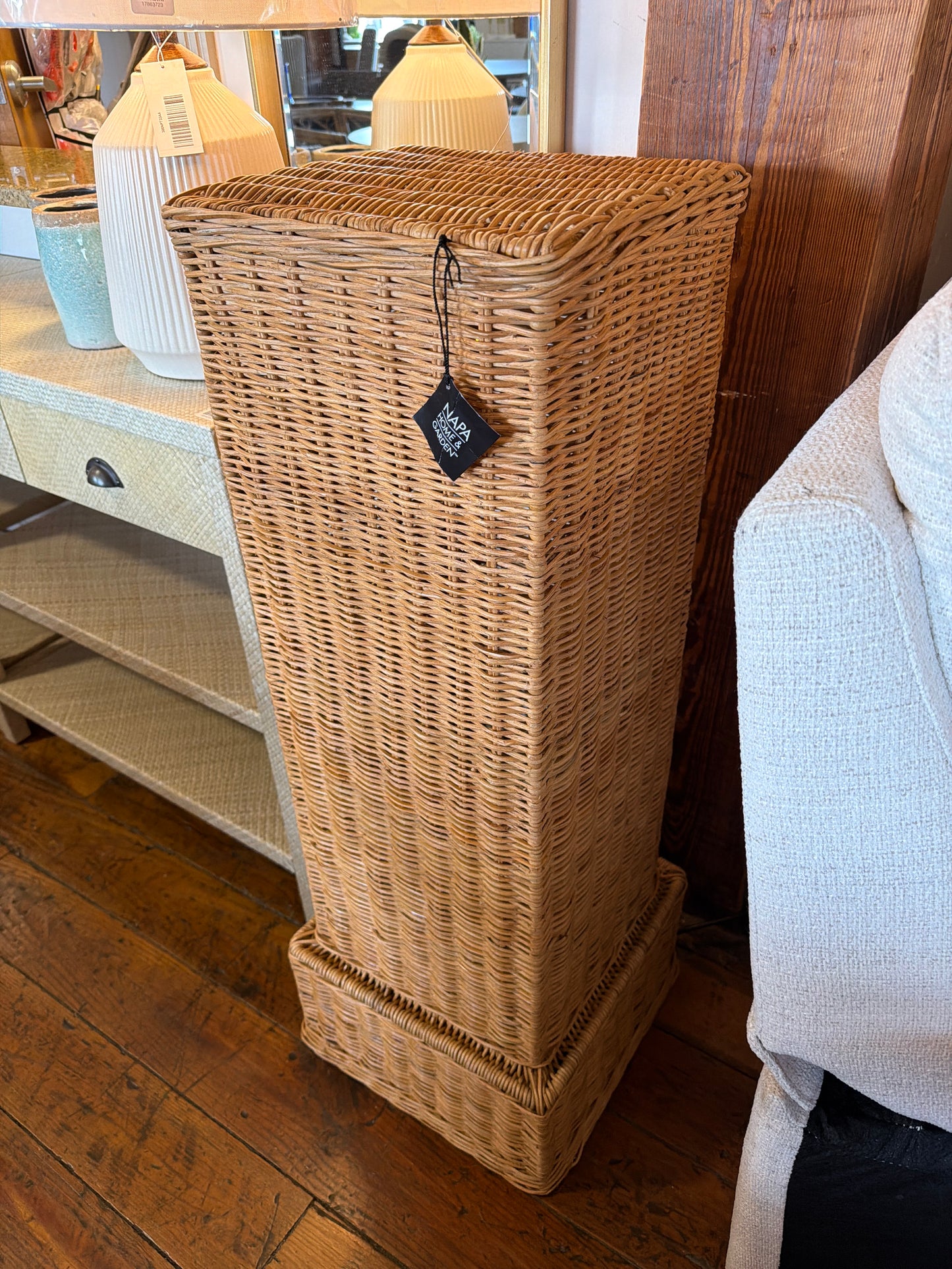 Wicker rattan 3ft tall plant stand 🌻