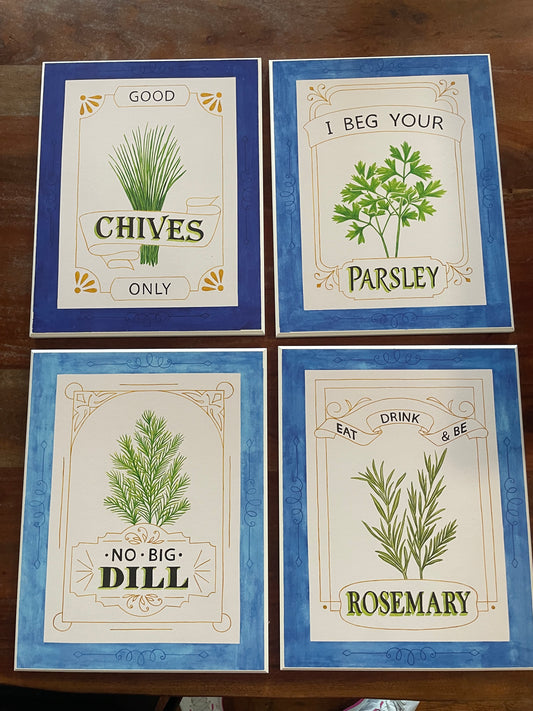Kitchen herb puns wall art 🌱