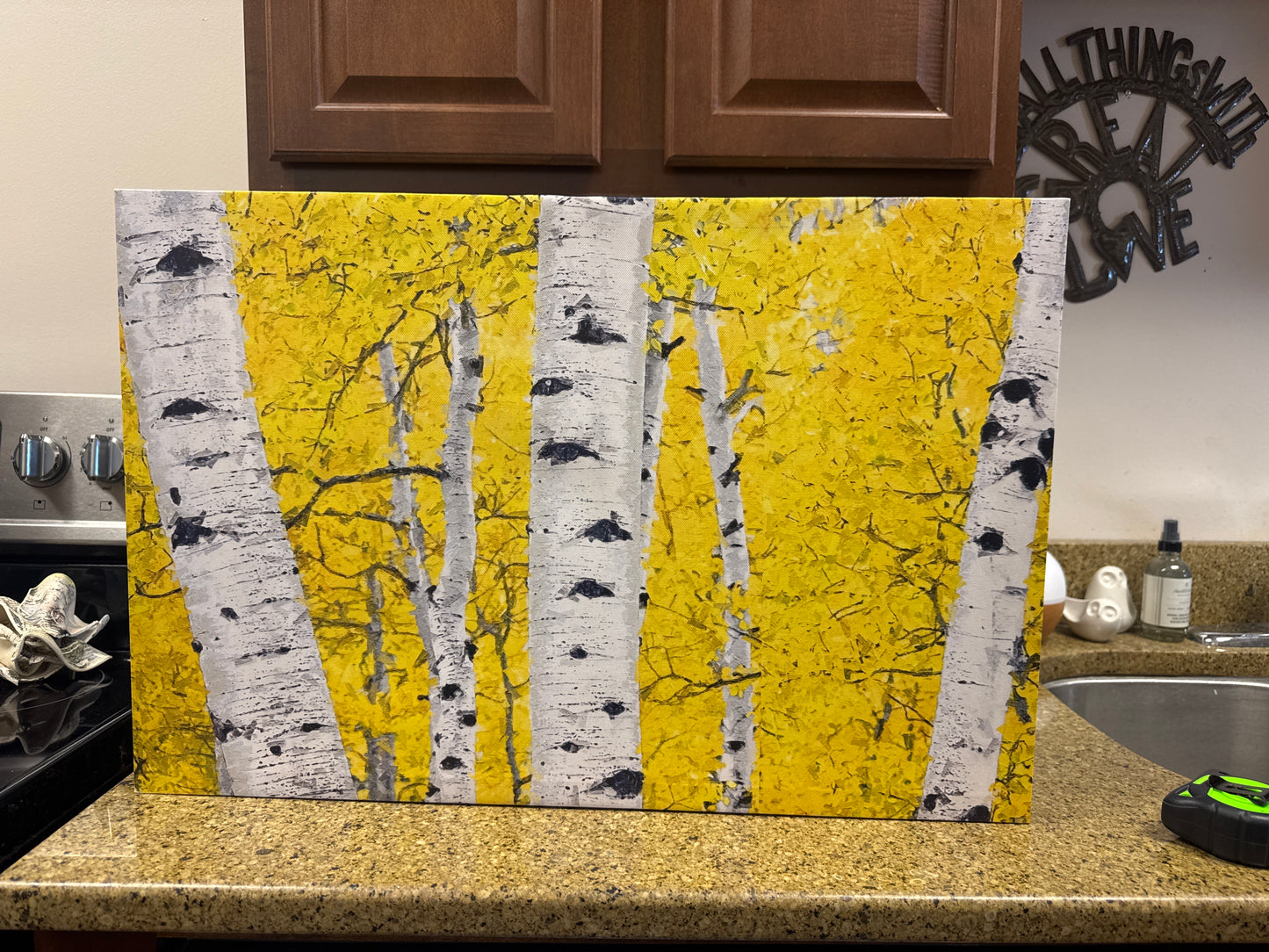 Yellow birch tree canvas, 16x24 🌻