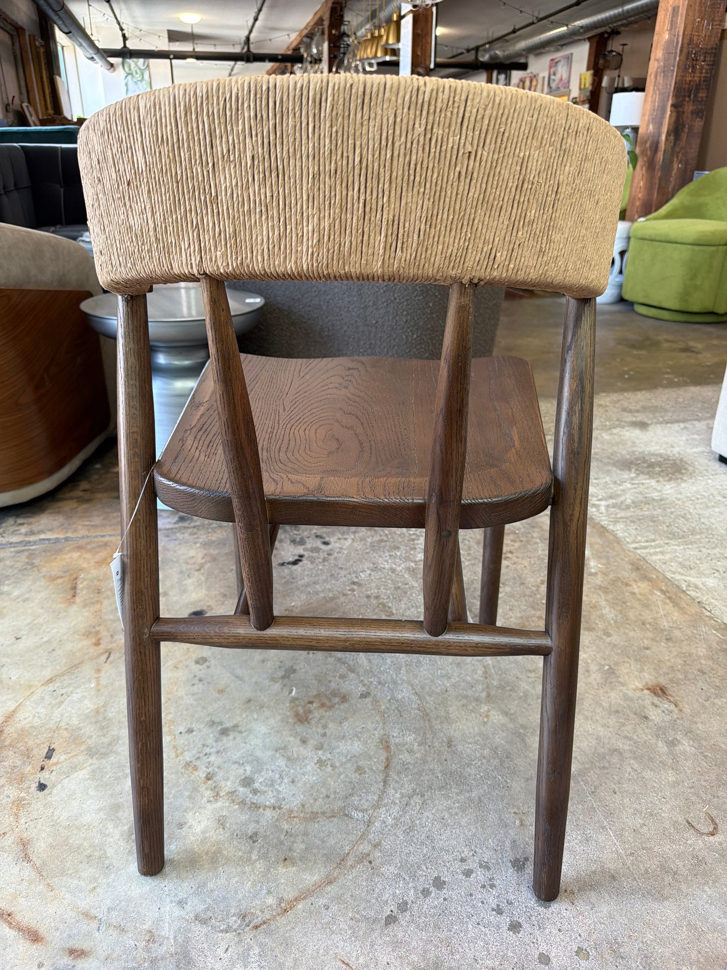 Four Hands solid oak wood accent chair w/ woven detail 🌻