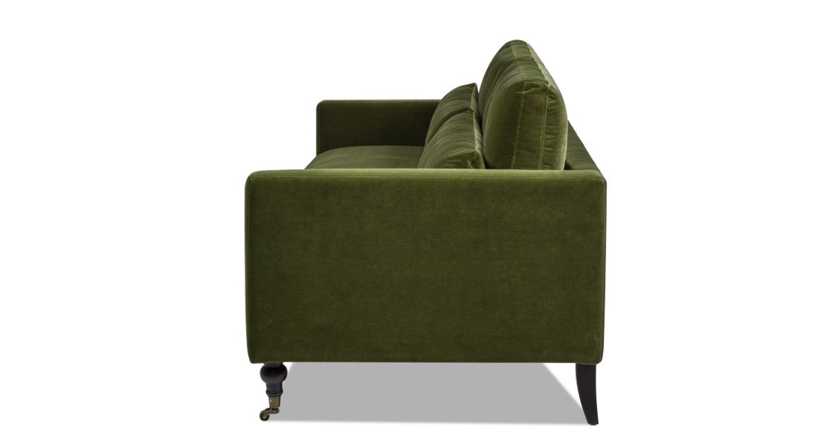 84" Track Arm Sofa with Caster Turn Legs, Olive Green 🫒