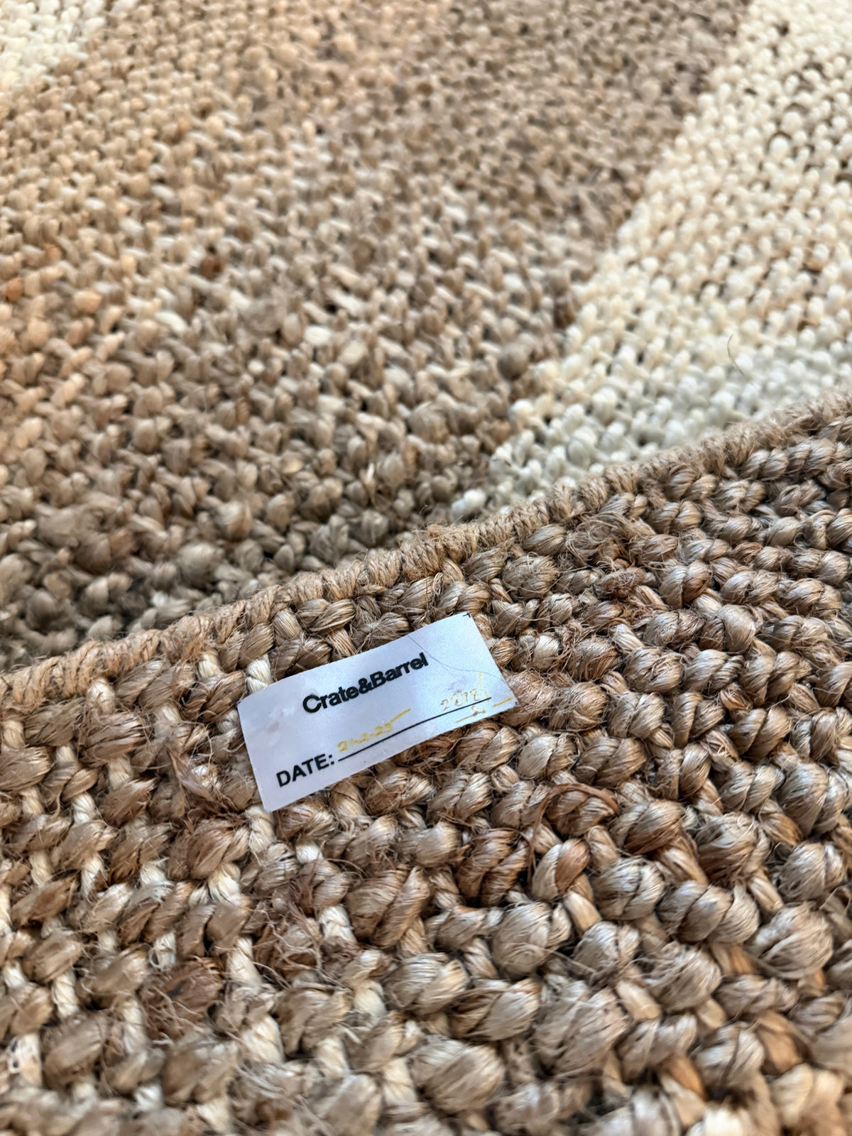 6x9 Crate & Barrel ivory jute rug ☀️