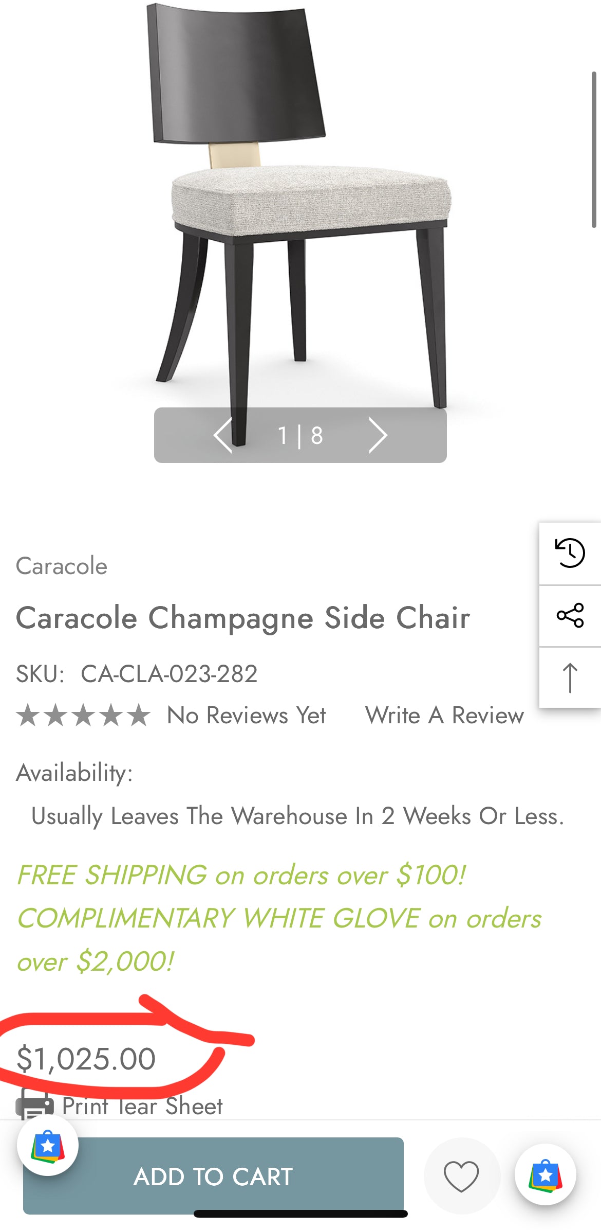 Modern black & gold dining chair ✨