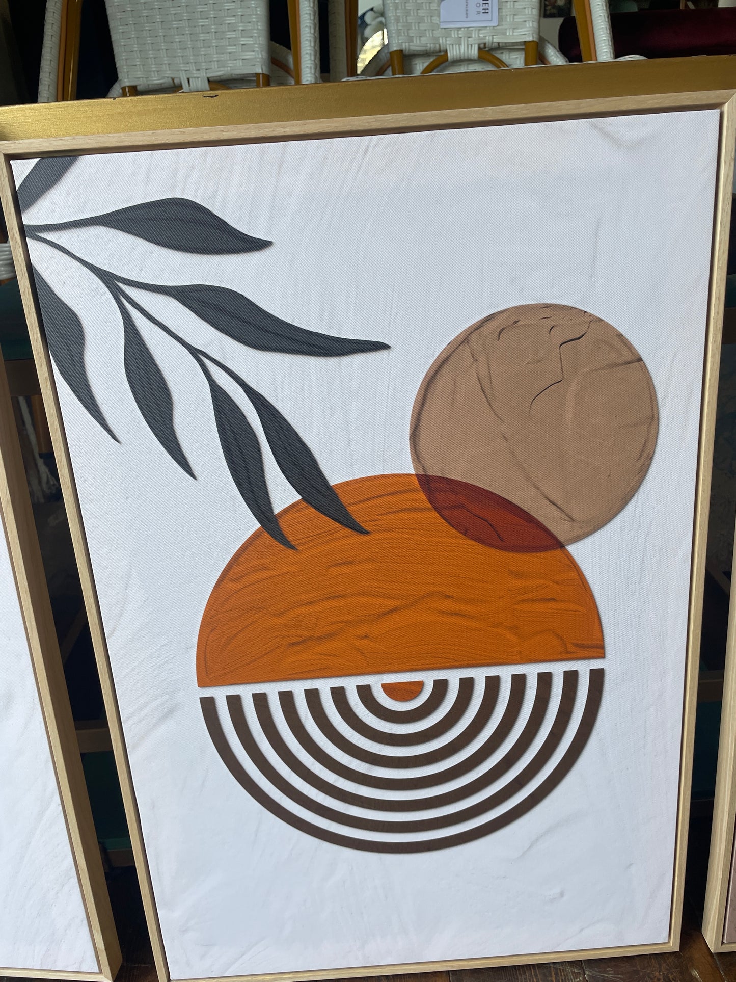 20x30 boho neutral framed canvas 🌿