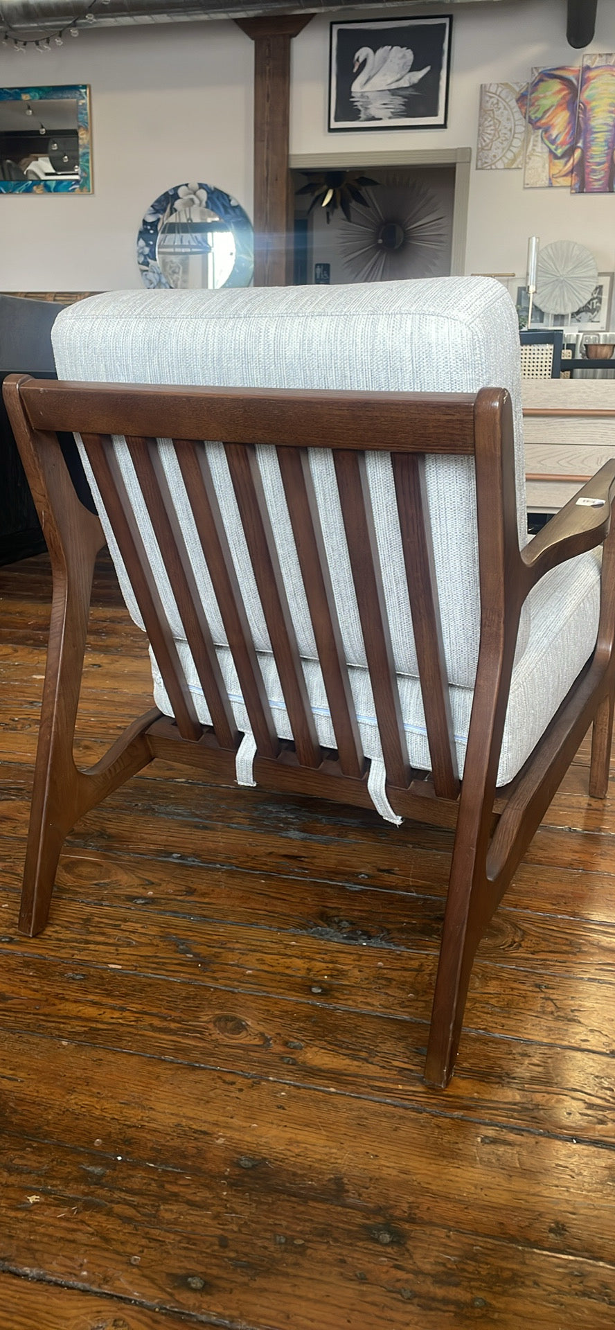 Poly & Bark linen & wood armchair 🩶